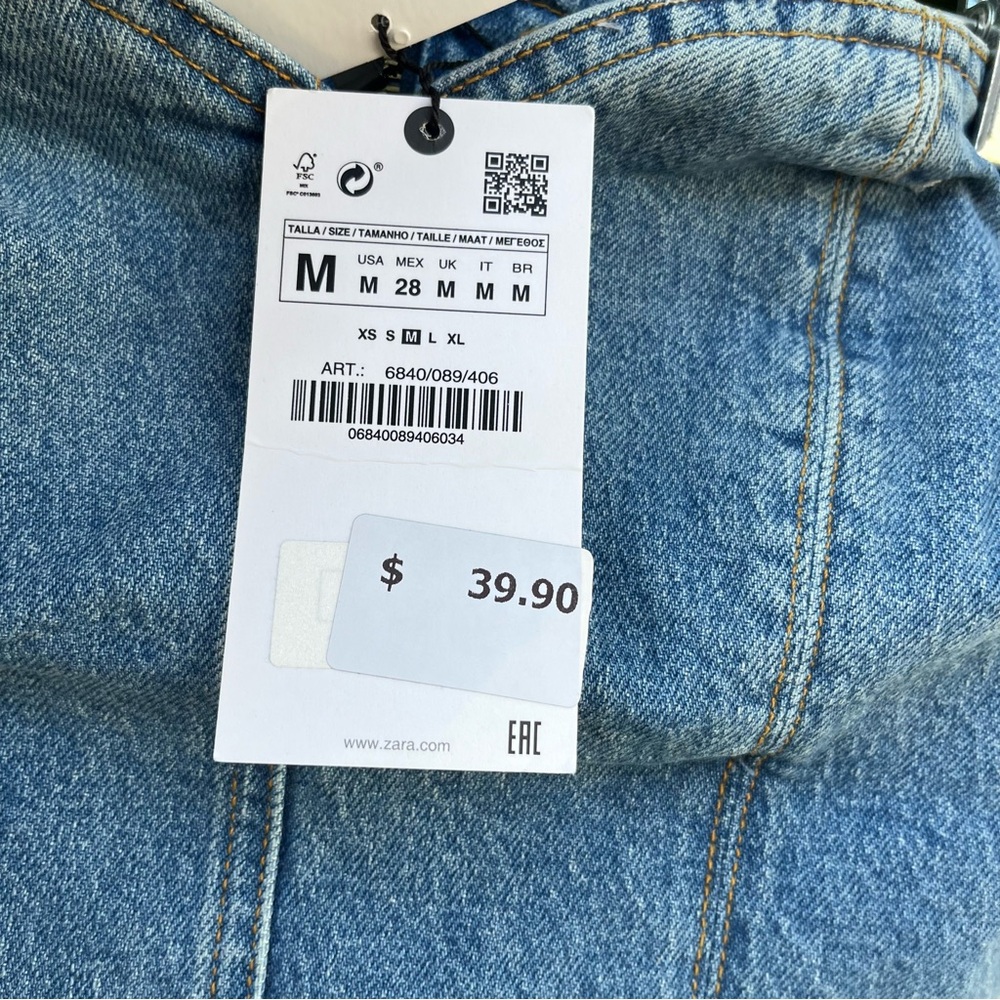 NWT Zara The Sculpted Denim Bodice Corset Top. - Picture 9 of 12